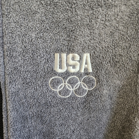 USA Olympic Committee Gray Fleece Zip Up Vest, Sz M - Picture 2 of 8